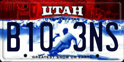 UT license plate B103NS