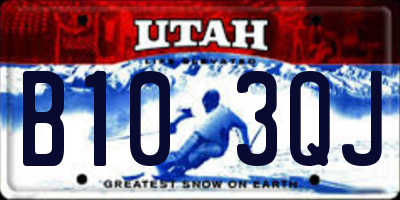 UT license plate B103QJ