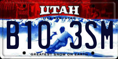 UT license plate B103SM