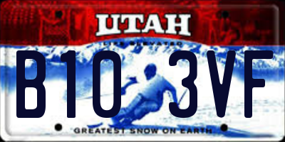 UT license plate B103VF