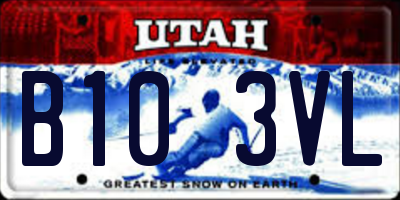 UT license plate B103VL