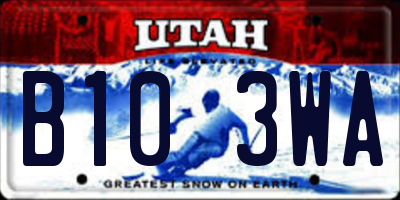 UT license plate B103WA