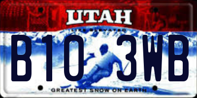 UT license plate B103WB