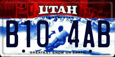 UT license plate B104AB