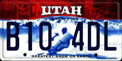 UT license plate B104DL