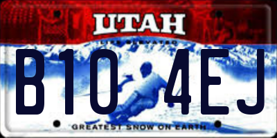 UT license plate B104EJ