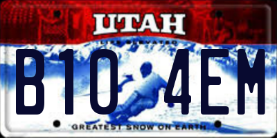 UT license plate B104EM