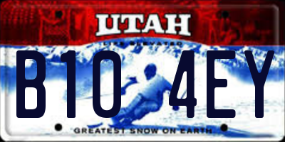 UT license plate B104EY
