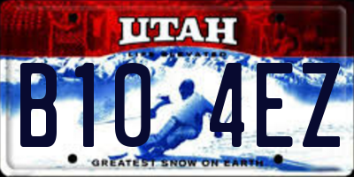 UT license plate B104EZ