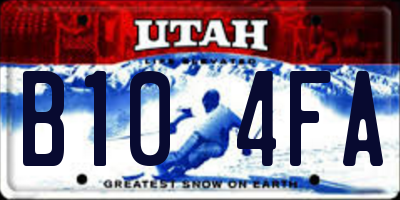 UT license plate B104FA