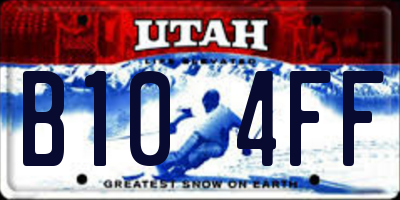 UT license plate B104FF