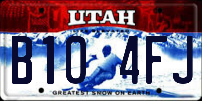 UT license plate B104FJ