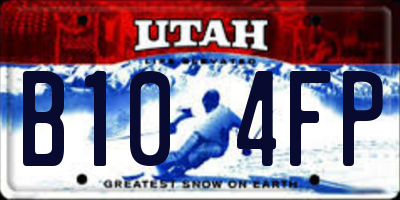 UT license plate B104FP