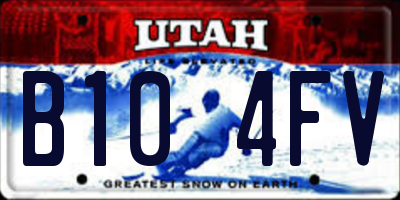 UT license plate B104FV