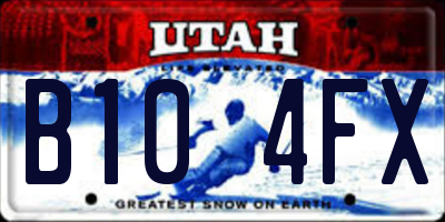 UT license plate B104FX