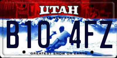 UT license plate B104FZ