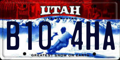UT license plate B104HA