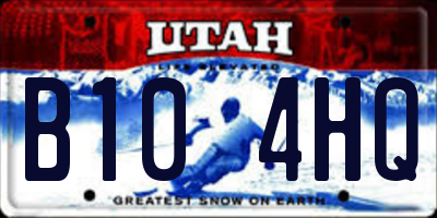UT license plate B104HQ