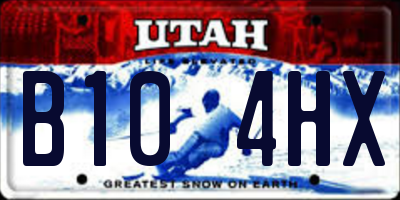 UT license plate B104HX