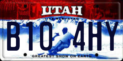 UT license plate B104HY