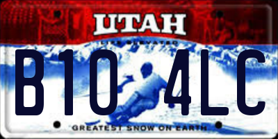 UT license plate B104LC