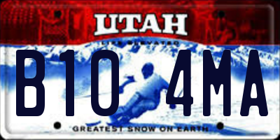 UT license plate B104MA