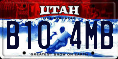 UT license plate B104MB