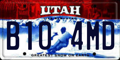 UT license plate B104MD