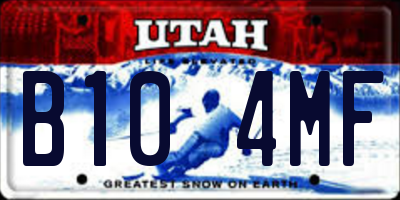 UT license plate B104MF