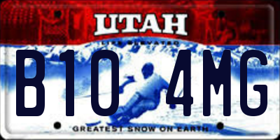 UT license plate B104MG