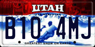 UT license plate B104MJ