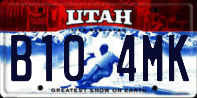 UT license plate B104MK