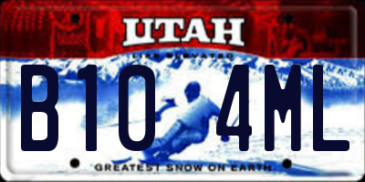 UT license plate B104ML