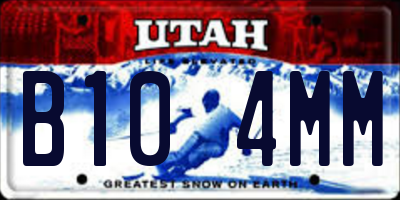 UT license plate B104MM