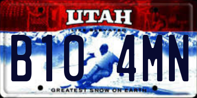 UT license plate B104MN