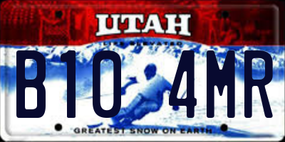 UT license plate B104MR