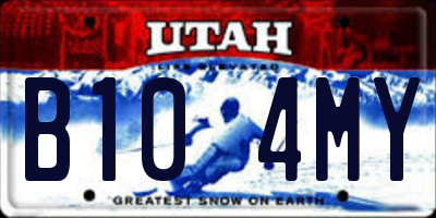 UT license plate B104MY