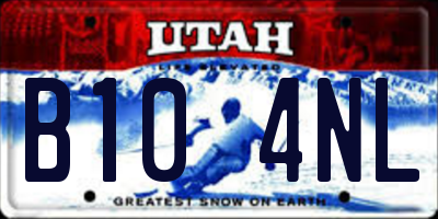 UT license plate B104NL