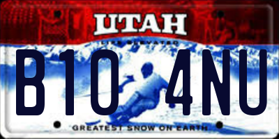 UT license plate B104NU