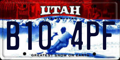UT license plate B104PF