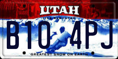 UT license plate B104PJ