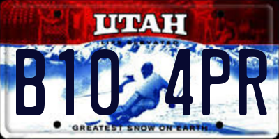 UT license plate B104PR