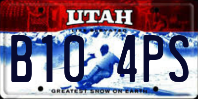 UT license plate B104PS