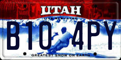 UT license plate B104PY