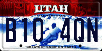 UT license plate B104QN