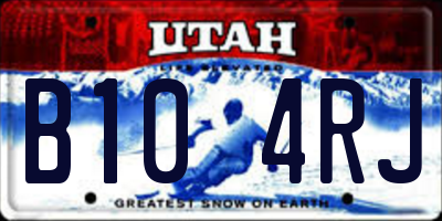 UT license plate B104RJ