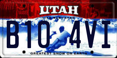 UT license plate B104VI
