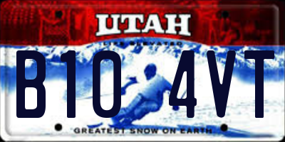 UT license plate B104VT