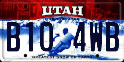 UT license plate B104WB