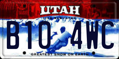UT license plate B104WC